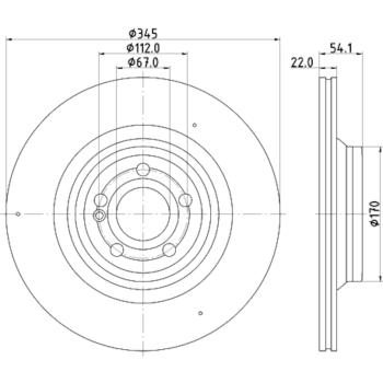 2022 Mercedes-Benz GLE350 Disc Brake Rotor Rear Hella Pagid 355132321 image 4 of 4