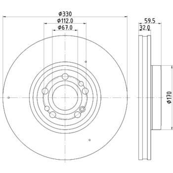 2022 Mercedes-Benz GLE350 Disc Brake Rotor Front Hella Pagid 355132331 image 1 of 1