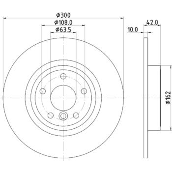 2019 Jaguar XE Disc Brake Rotor Rear Hella Pagid 355132391 image 4 of 4