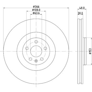 2021 Volvo XC90 Disc Brake Rotor Front Hella Pagid 355132411 image 4 of 4