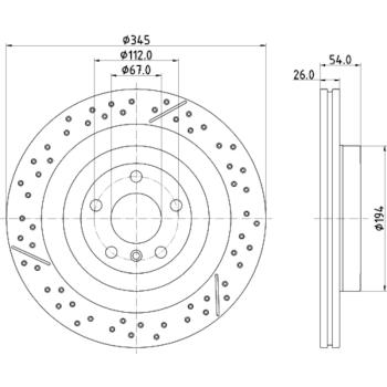 2018 Mercedes-Benz GLS63 AMG Disc Brake Rotor Rear Hella Pagid 355132461 image 4 of 4
