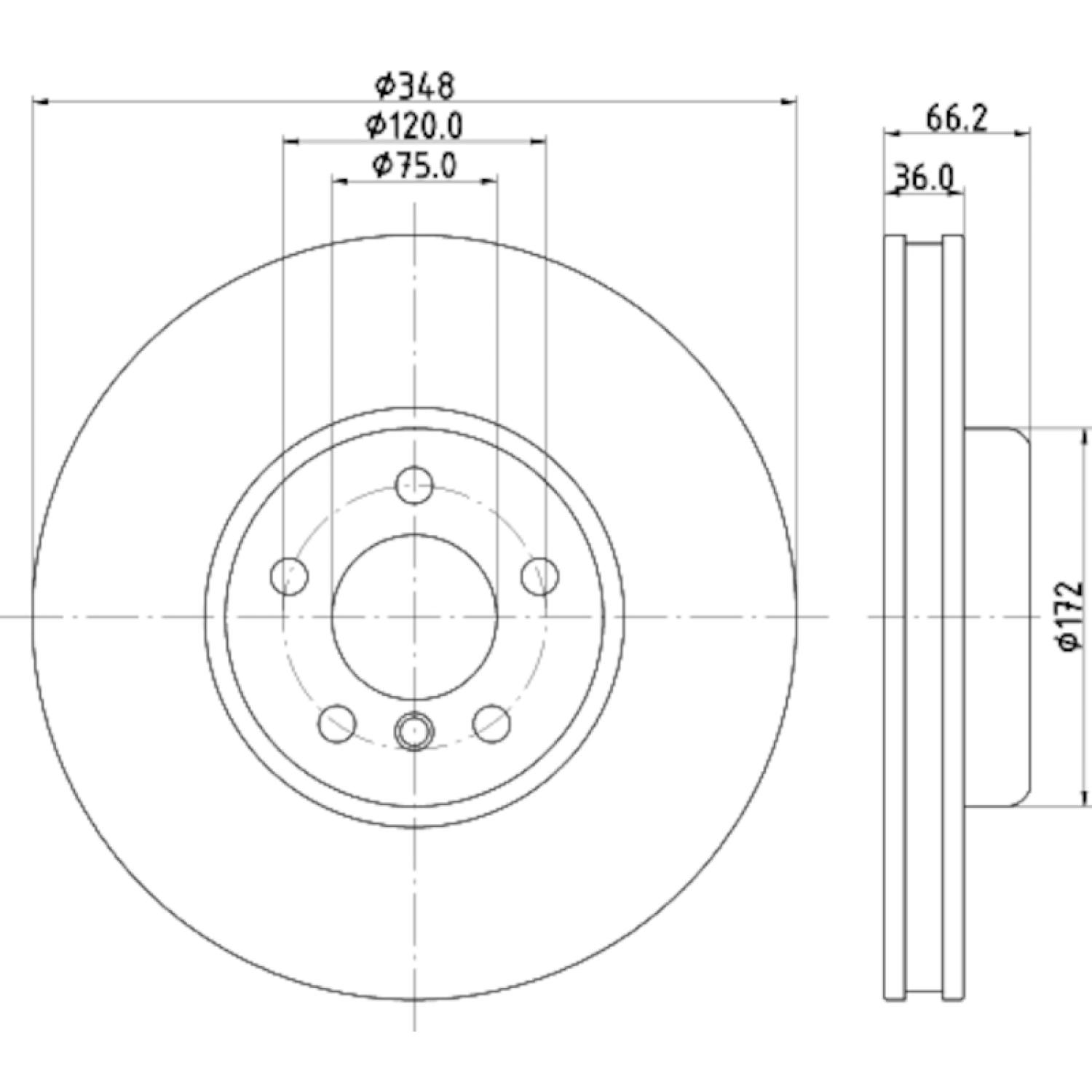 Hella Pagid 355132521 Disc Brake Rotor product image 4 of 4