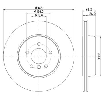 2009 BMW 550i Disc Brake Rotor Rear Hella Pagid 355132531 image 1 of 1