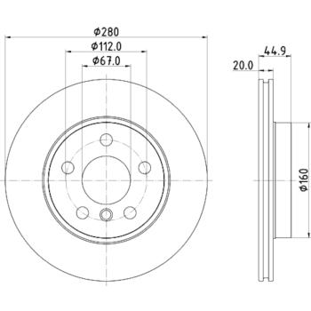 2021 BMW i3 Disc Brake Rotor Front Hella Pagid 355132541 image 4 of 4