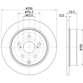 2019 Toyota Mirai Disc Brake Rotor Rear Hella Pagid 355132591 image 3 of 4