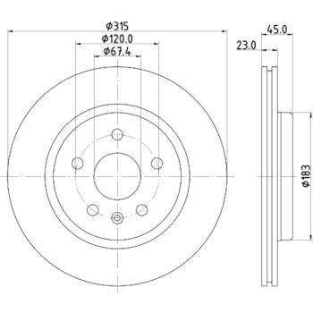 2022 Buick Envision Disc Brake Rotor Rear Hella Pagid 355132751 image 1 of 1