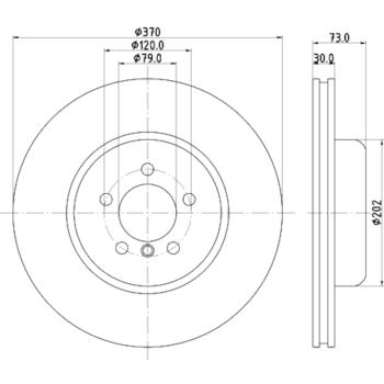 2014 BMW ActiveHybrid 3 Disc Brake Rotor Front Hella Pagid 355132801 image 1 of 1