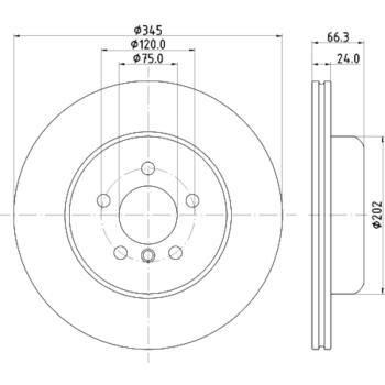 2014 BMW ActiveHybrid 3 Disc Brake Rotor Rear Hella Pagid 355132831 image 1 of 1