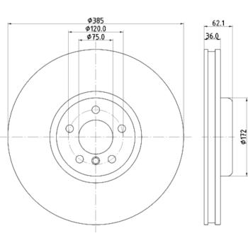 2010 BMW X6 Disc Brake Rotor Front Left Hella Pagid 355132981 image 1 of 1