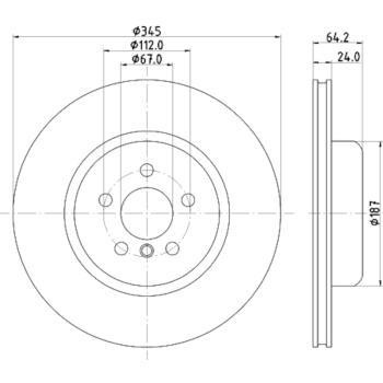2017 BMW 740e xDrive Disc Brake Rotor Rear Hella Pagid 355133031 image 1 of 1
