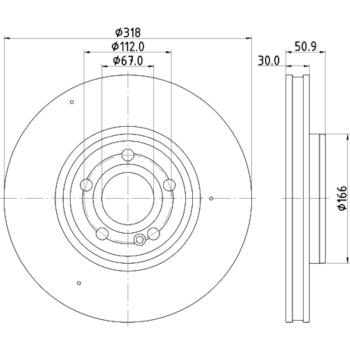 2020 Mercedes-Benz CLA250 Disc Brake Rotor Front Hella Pagid 355133051 image 1 of 1