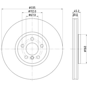 2019 Mini Cooper Clubman Disc Brake Rotor Front Hella Pagid 355133111 image 1 of 1