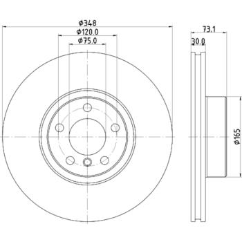 2016 BMW X4 Disc Brake Rotor Front Left Hella Pagid 355133181 image 4 of 4