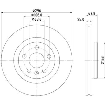 2019 Volvo XC40 Disc Brake Rotor Front Hella Pagid 355133441 image 4 of 4