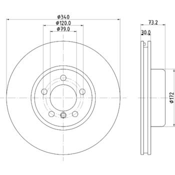 2014 BMW ActiveHybrid 3 Disc Brake Rotor Front Hella Pagid 355133541 image 1 of 1