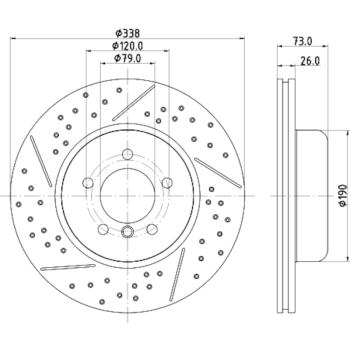 2011 BMW 135i Disc Brake Rotor Front Hella Pagid 355133581 image 1 of 1