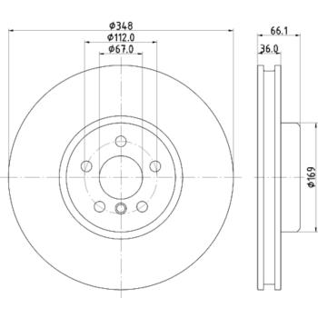 2017 BMW 740e xDrive Disc Brake Rotor Front Left Hella Pagid 355133591 image 1 of 1