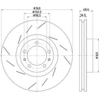2013 Porsche Panamera Disc Brake Rotor Front Right Hella Pagid 355133631 image 4 of 4