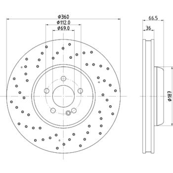 2021 Mercedes-Benz CLS450 Disc Brake Rotor Front Hella Pagid 355134452 image 1 of 1