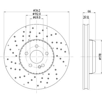 2018 Mercedes-Benz C300 Disc Brake Rotor Front Hella Pagid 355134462 image 1 of 1