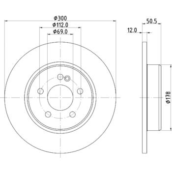 2018 Mercedes-Benz C300 Disc Brake Rotor Rear Hella Pagid 355134512 image 1 of 1