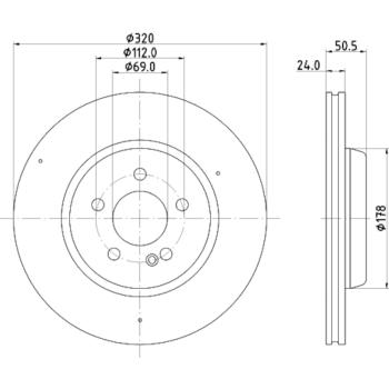 2023 Mercedes-Benz C43 AMG Disc Brake Rotor Rear Hella Pagid 355134522 image 1 of 1