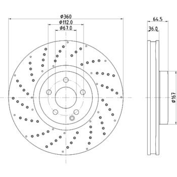 2015 Mercedes-Benz SL550 Disc Brake Rotor Front Hella Pagid 355134572 image 1 of 1