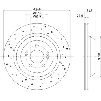 2014 Mercedes-Benz S550 Disc Brake Rotor Rear Hella Pagid 355134582 image 1 of 1
