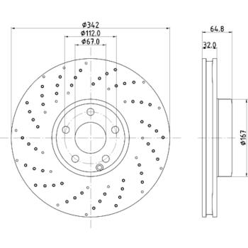 2020 Mercedes-Benz SL450 Disc Brake Rotor Front Hella Pagid 355134592 image 1 of 1