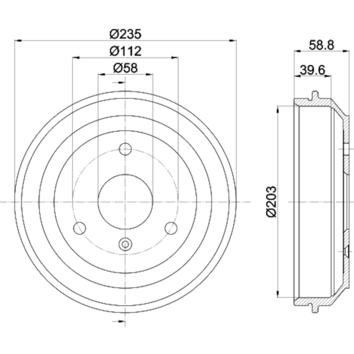Hella Pagid 355301851 - Brake Drum Hella Pagid 355301851 Brake Drum product image 4 of 4