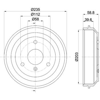 2016 Smart Fortwo Brake Drum Rear Hella Pagid 355301851 image 4 of 4