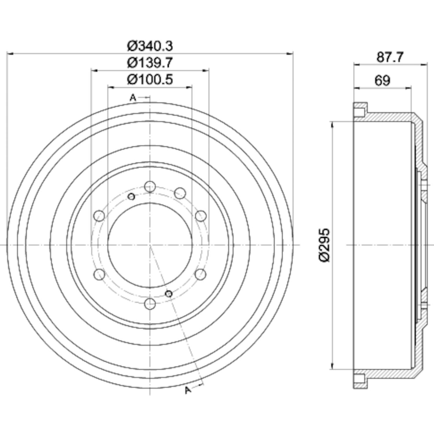 Hella Pagid 355302621 Brake Drum product image 1 of 1