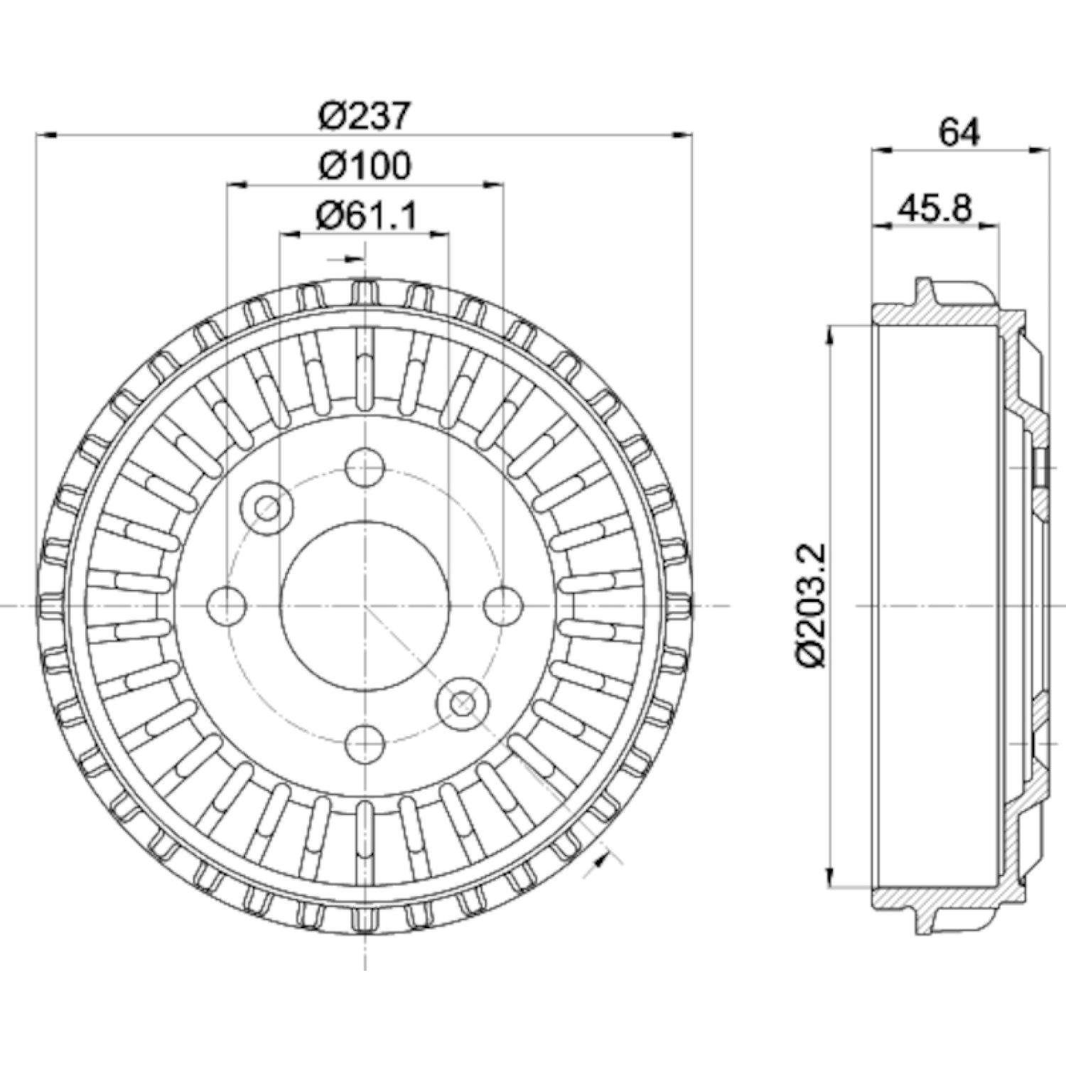 Hella Pagid 355303261 - Brake Drum Hella Pagid 355303261 Brake Drum product image 3 of 4