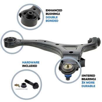 2013 Kia Sorento Suspension Control Arm and Ball Joint Assembly Front Right Lower Mevotech CMS90153 image 2 of 4