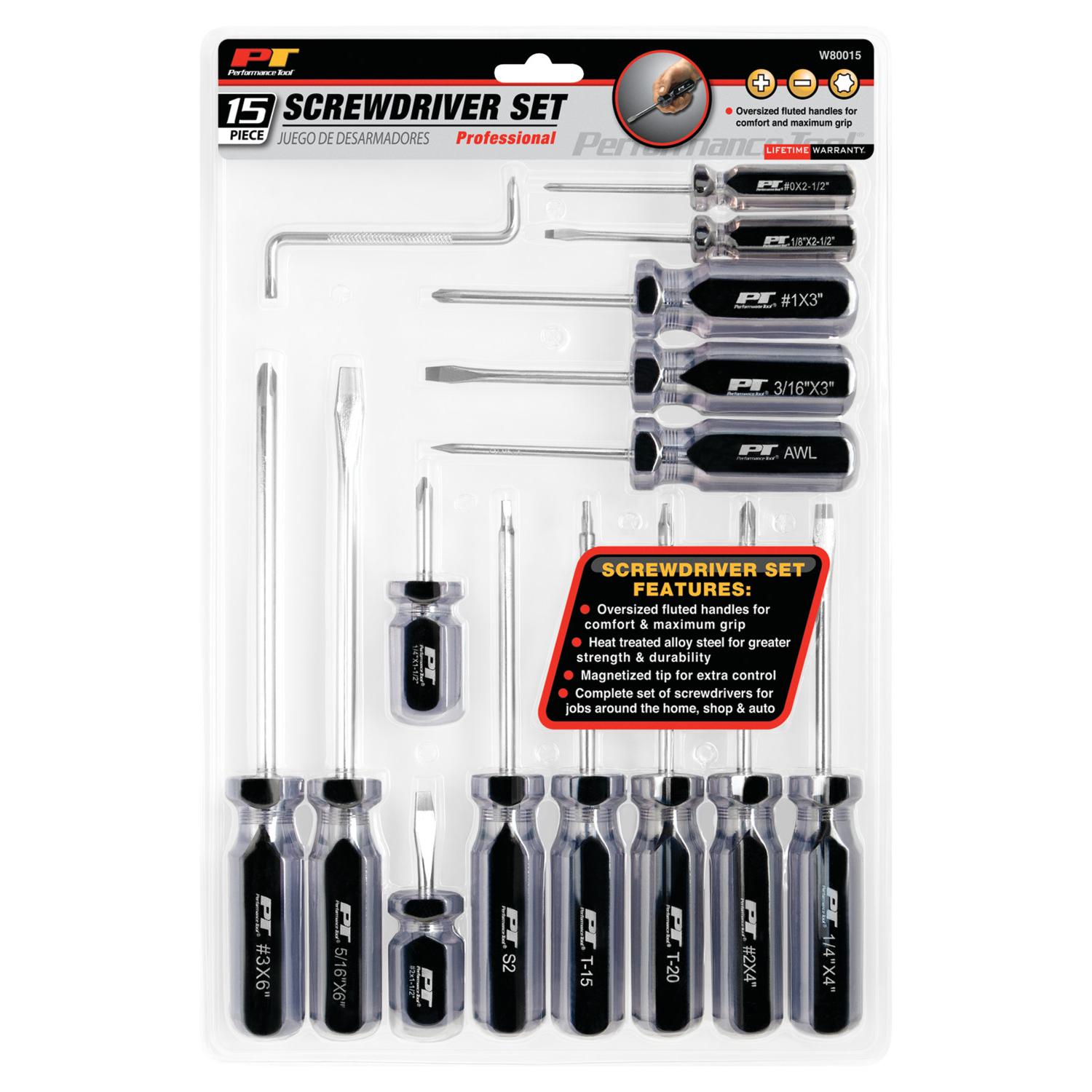 Performance Tool W80015 - Screwdriver Set Performance Tool W80015 Screwdriver Set product image 1 of 2