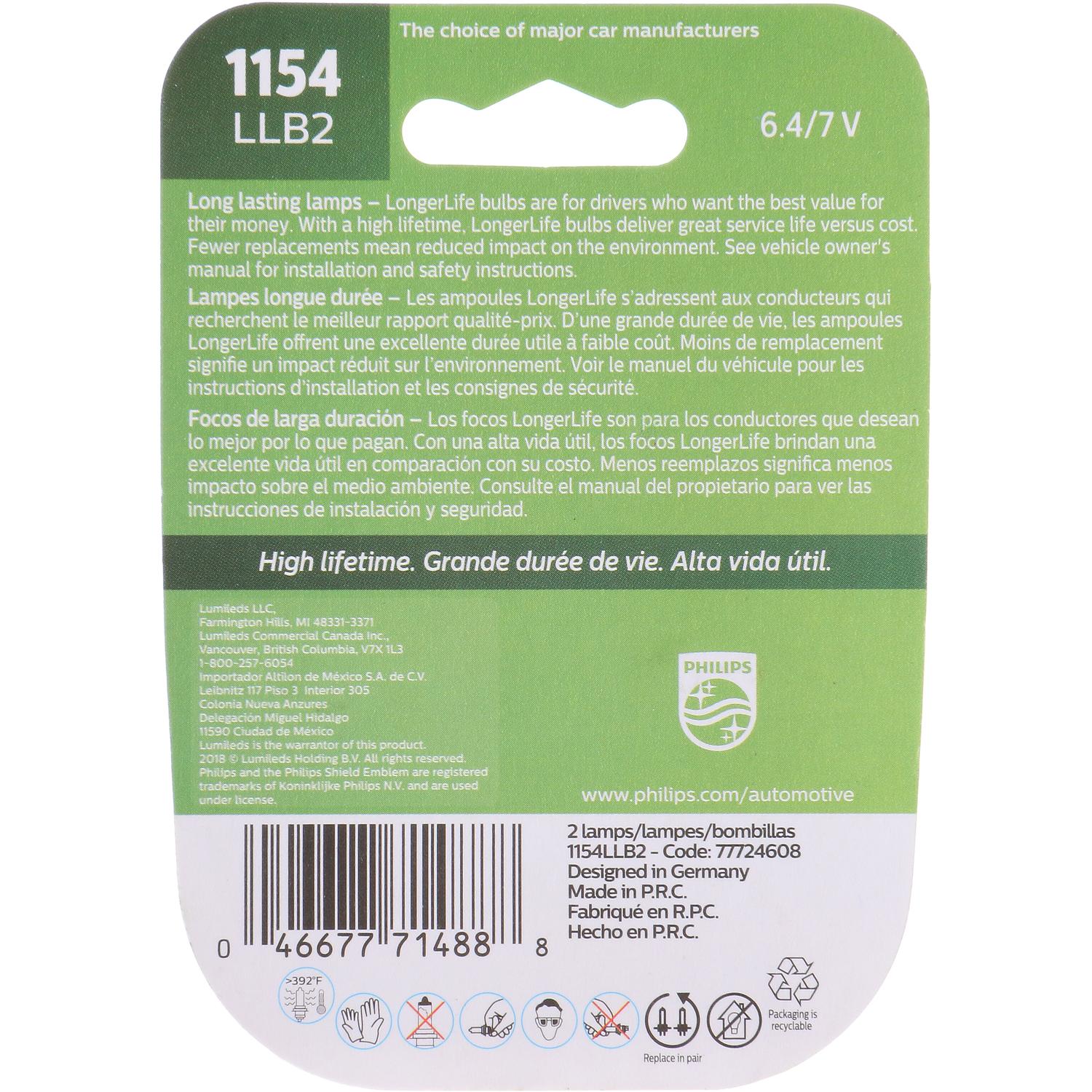 Philips 1154LLB2 - Turn Signal Light Bulb Philips 1154LLB2 Brake Light Bulb product image 6 of 10