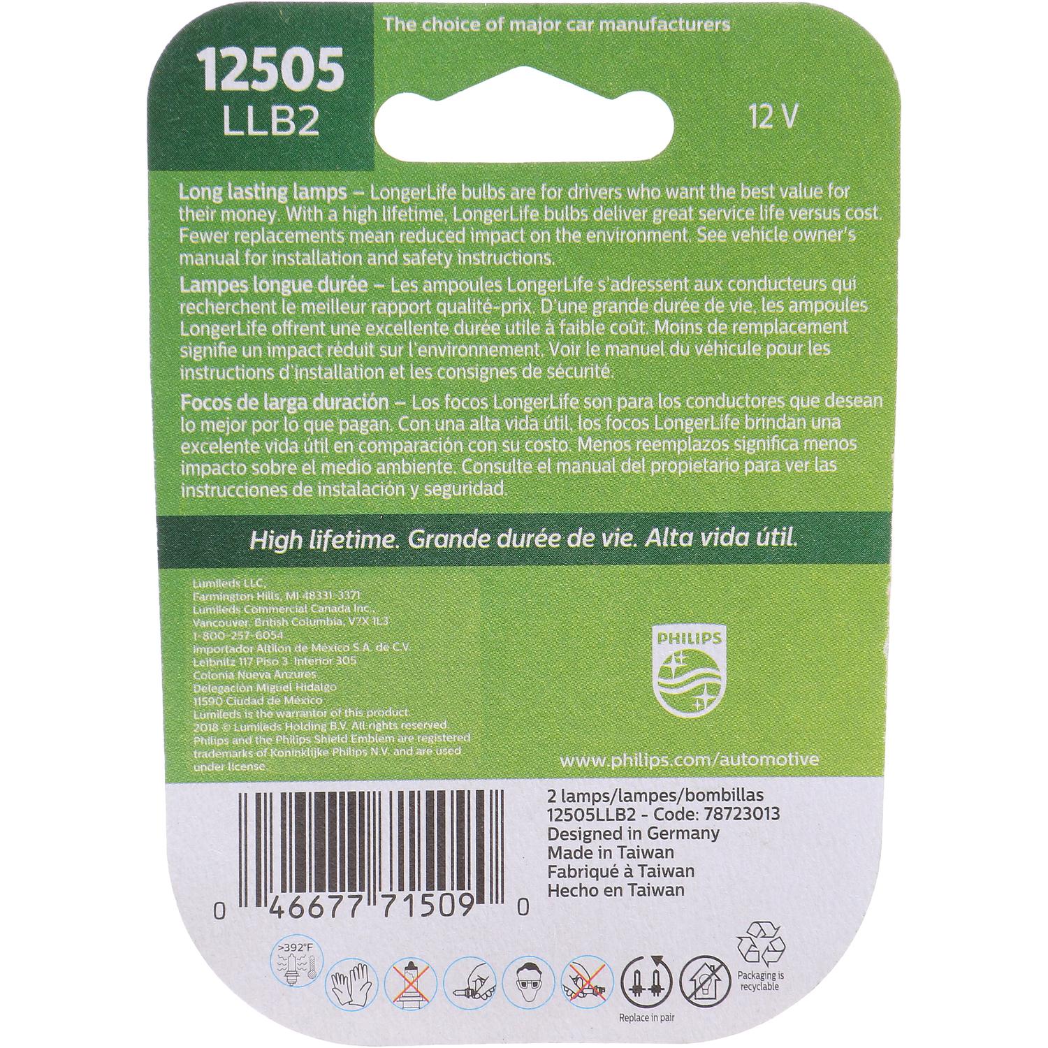 Philips 12505LLB2 - Instrument Panel Light Bulb Philips 12505LLB2 Ash Tray Light Bulb product image 6 of 10