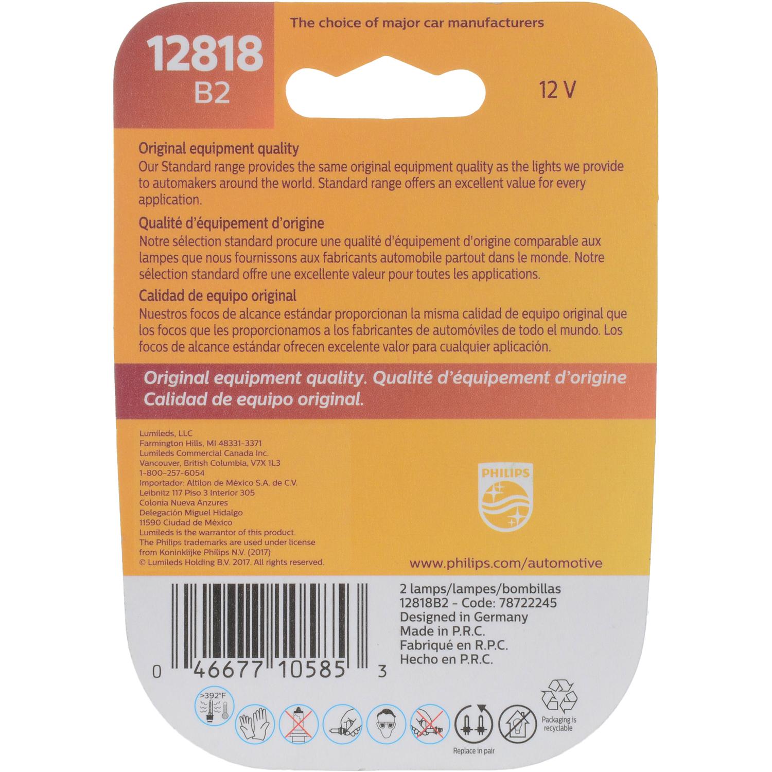 Philips 12818B2 Courtesy Light Bulb product image 6 of 10