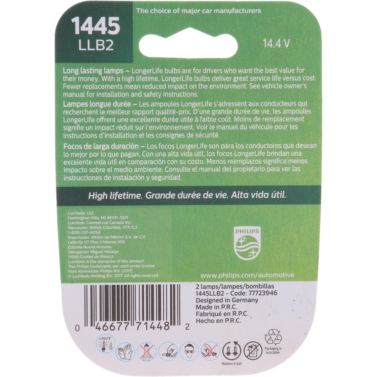 Philips 1445LLB2 - Instrument Panel Light Bulb Philips 1445LLB2 Ash Tray Light Bulb product image 6 of 10