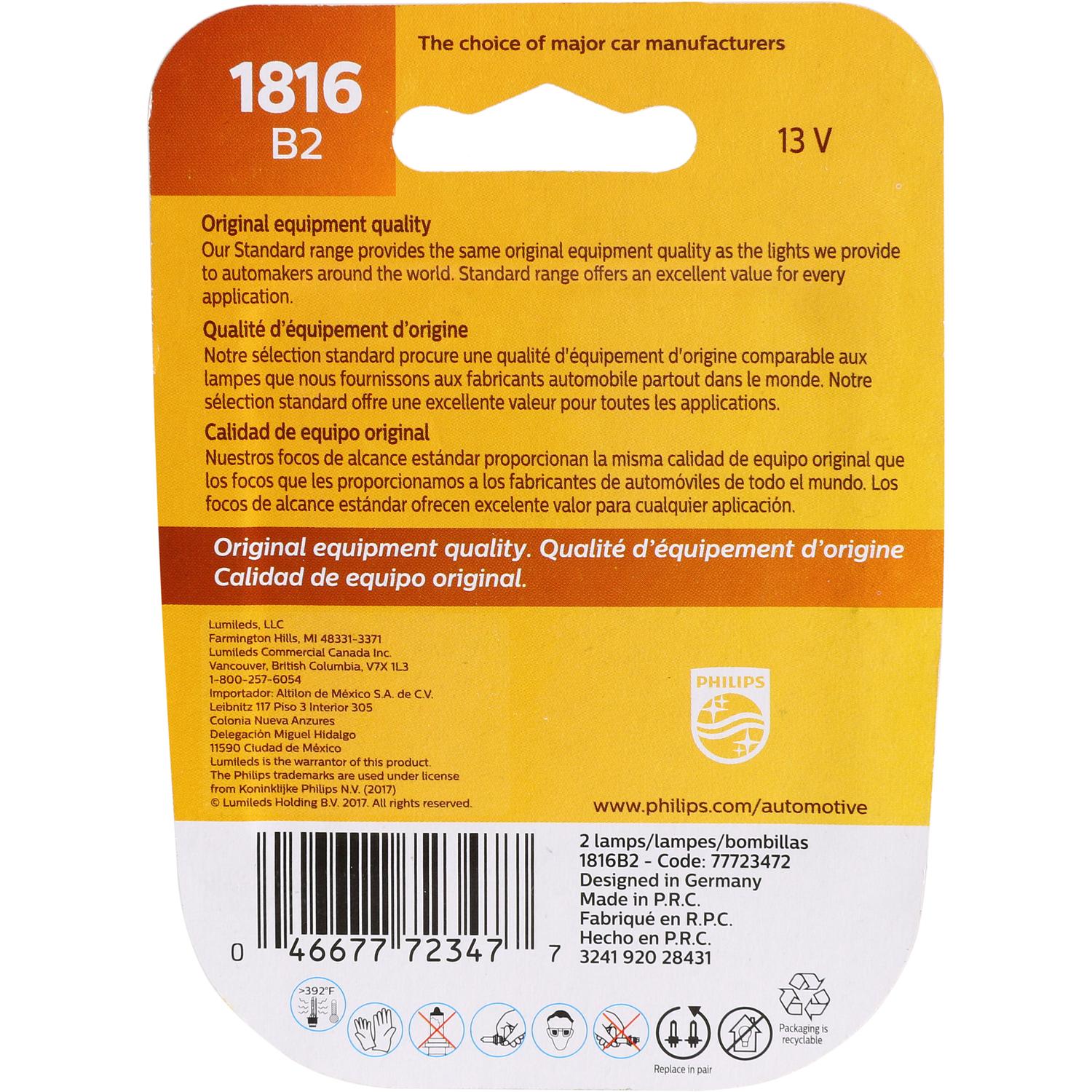 Philips 1816B2 - Instrument Panel Light Bulb Philips 1816B2 Ash Tray Light Bulb product image 6 of 10