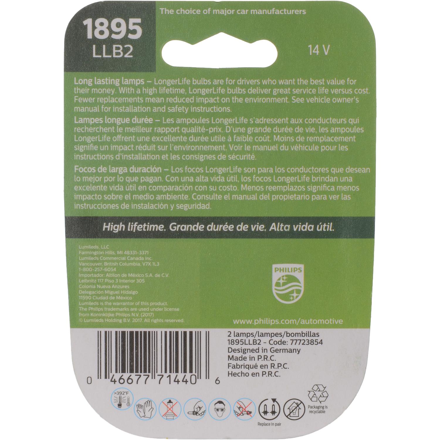 Philips 1895LLB2 - Instrument Panel Light Bulb Philips 1895LLB2 Ash Tray Light Bulb product image 6 of 10