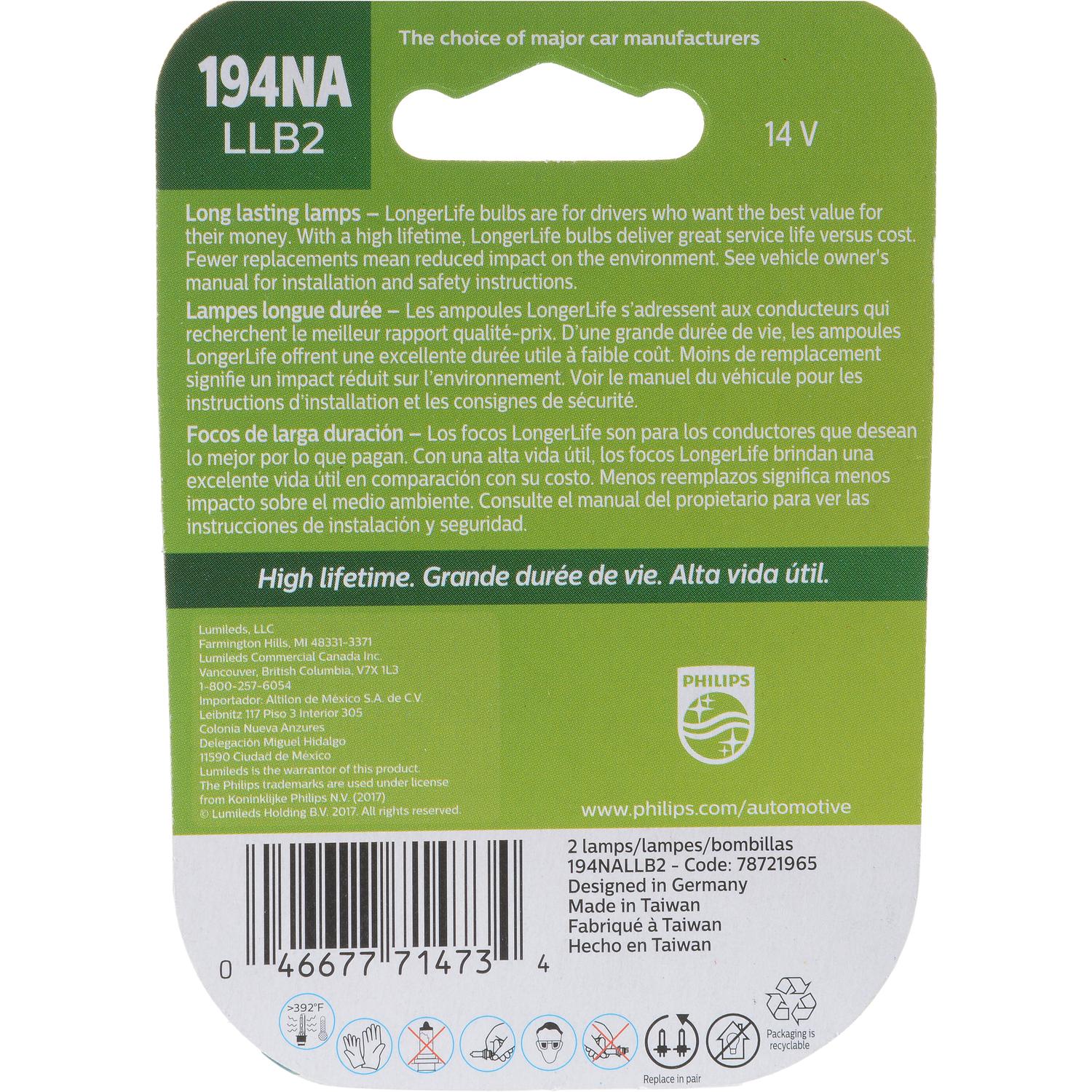 Philips 194NALLB2 Auto Trans Indicator Light Bulb product image 6 of 10