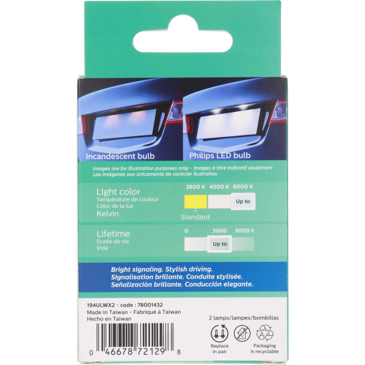 Philips 194WLED - Multi Purpose Light Bulb Philips 194WLED Ash Tray Light Bulb product image 16 of 28