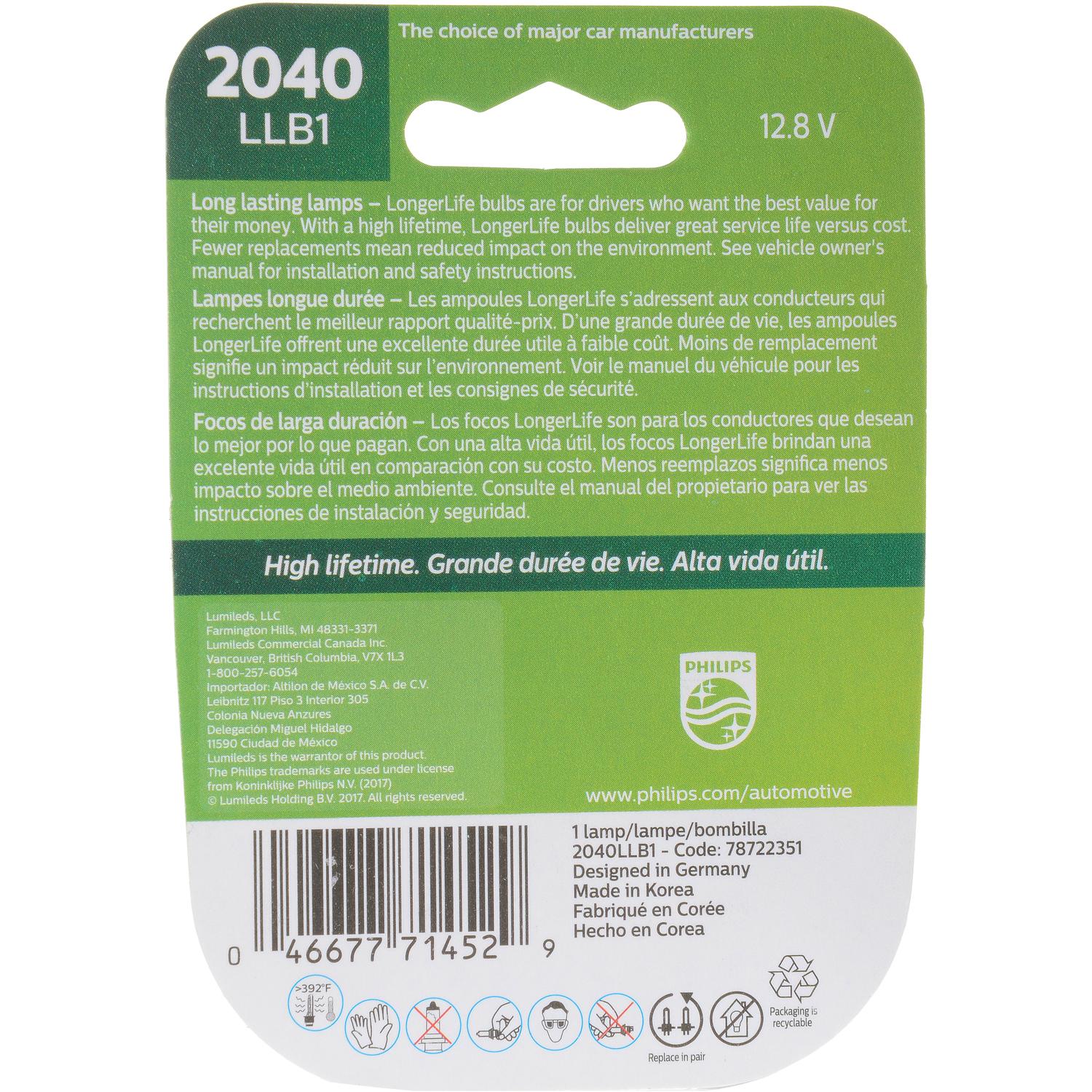Philips 2040LLB1 - Multi Purpose Light Bulb Philips 2040LLB1 Courtesy Light Bulb product image 6 of 10