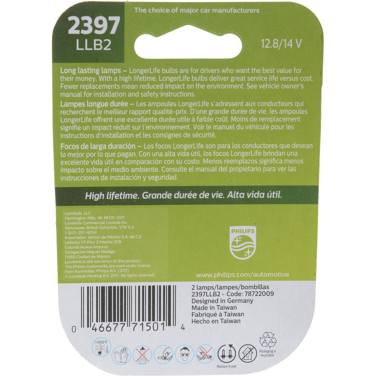 Philips 2397LLB2 - Turn Signal Light Bulb Philips 2397LLB2 Brake Light Bulb product image 6 of 10