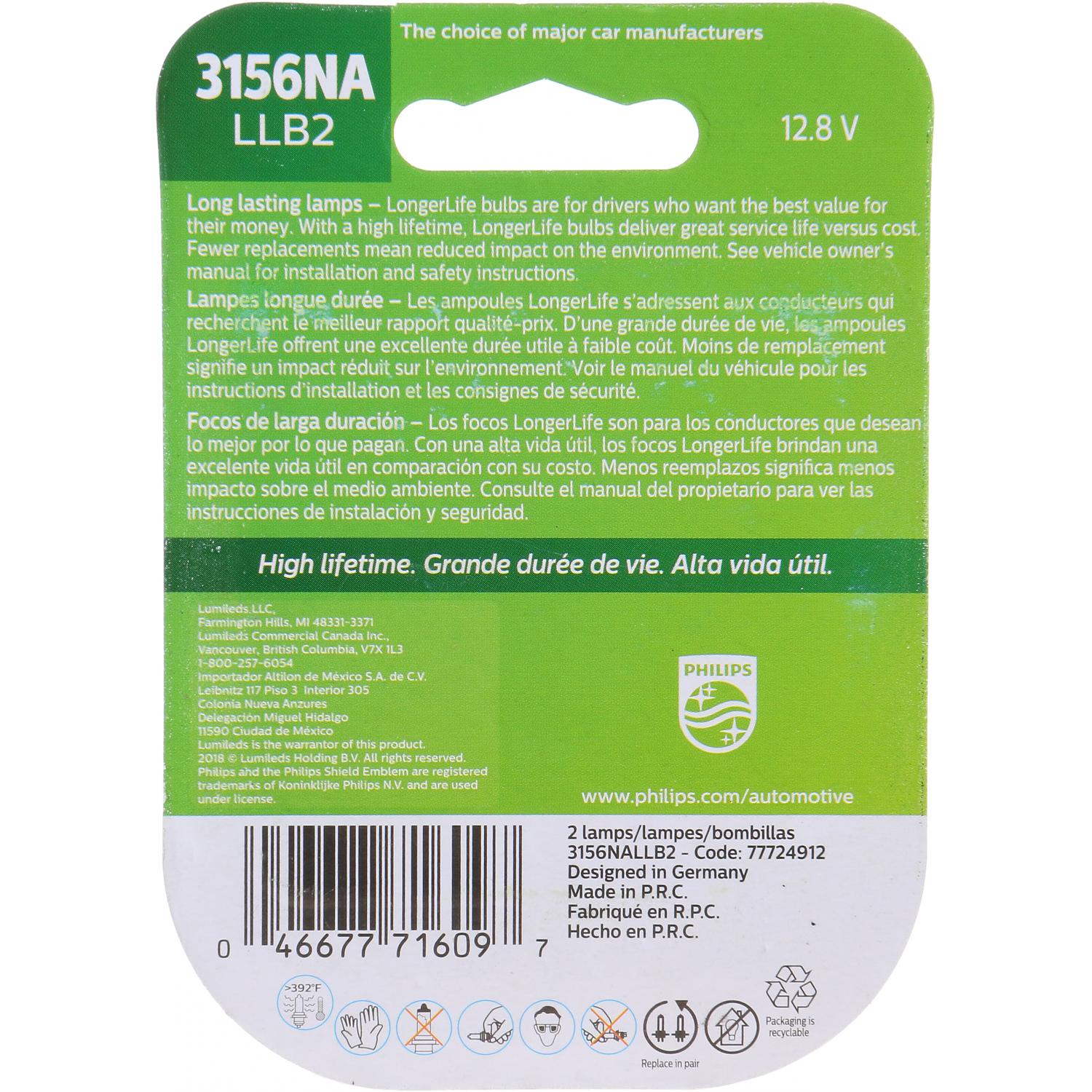 Philips 3156NALLB2 Turn Signal Light Bulb product image 6 of 10