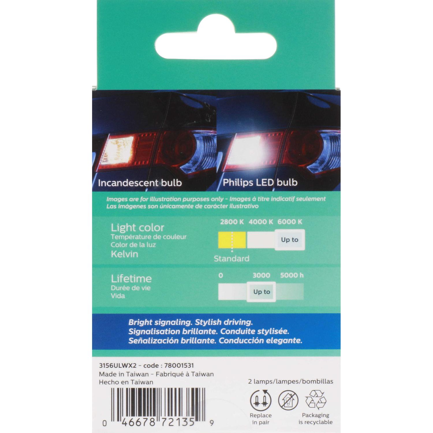 Philips 3156WLED - Multi Purpose Light Bulb Philips 3156WLED Back Up Light Bulb product image 7 of 11