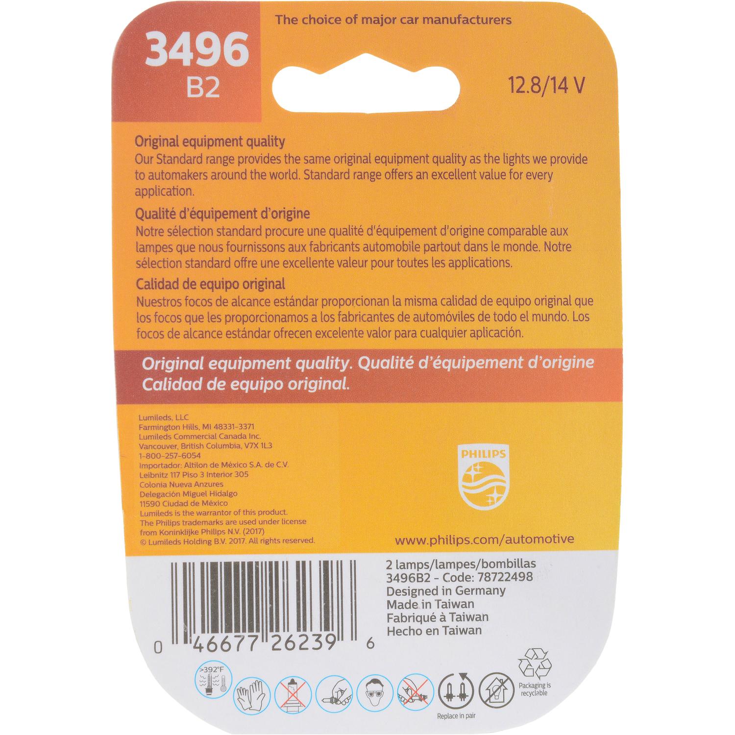 Philips 3496B2 - Turn Signal Light Bulb Philips 3496B2 Brake Light Bulb product image 6 of 10