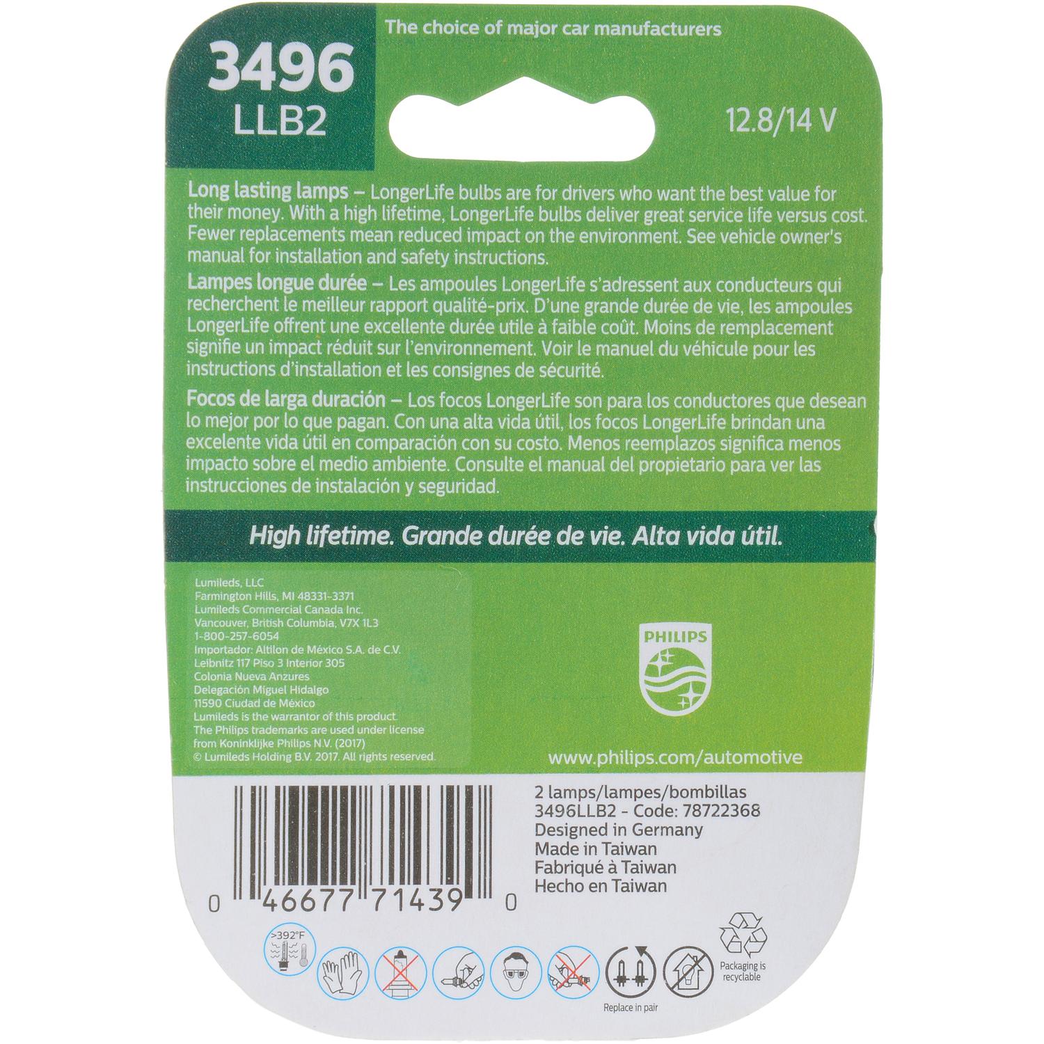 Philips 3496LLB2 - Turn Signal Light Bulb Philips 3496LLB2 Brake Light Bulb product image 6 of 10