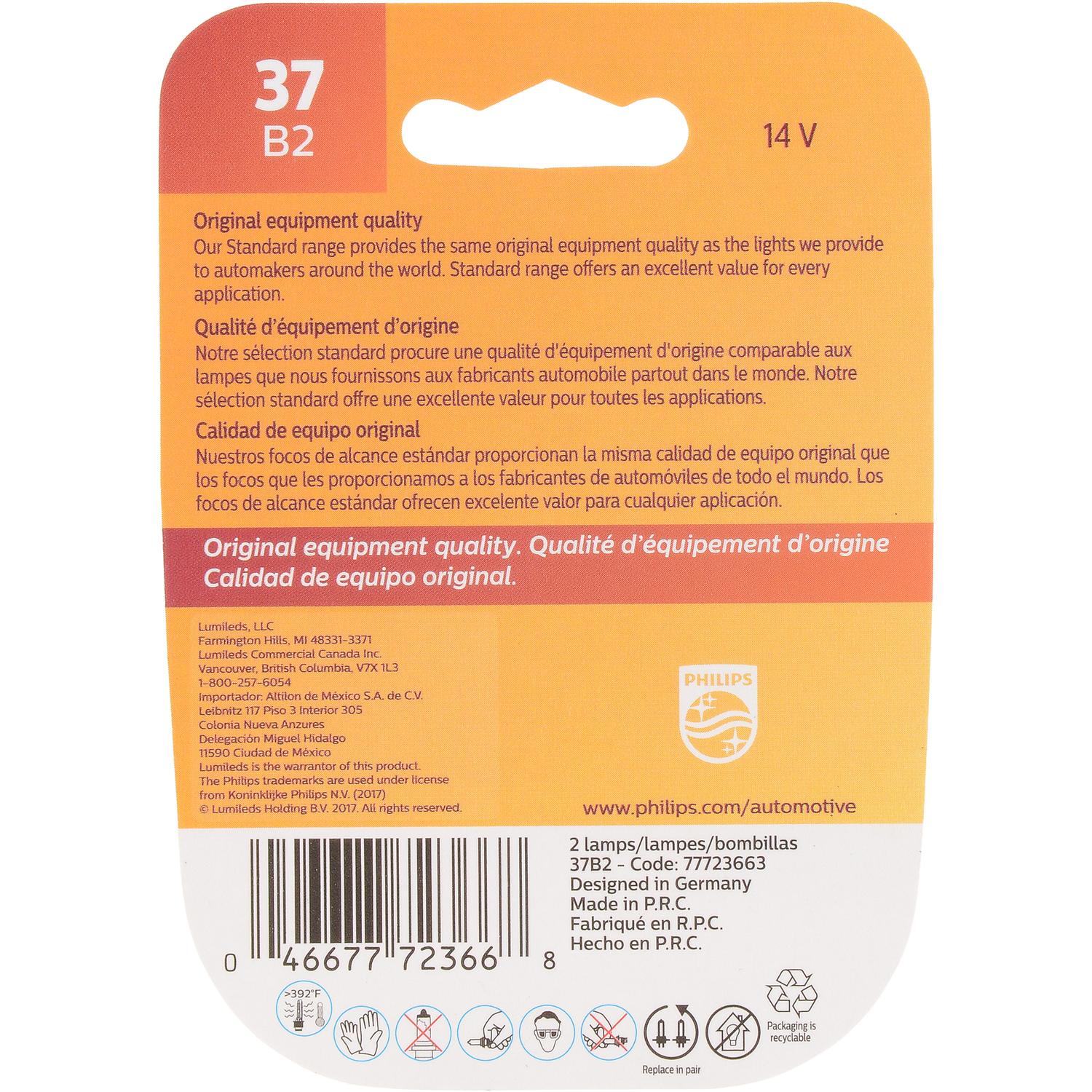 Philips 37B2 - Multi Purpose Light Bulb Philips 37B2 Ash Tray Light Bulb product image 6 of 10